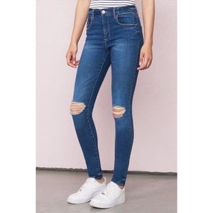GARAGE DARK WASH RETRO HIGH WAIST SKINNY JEGGINGS